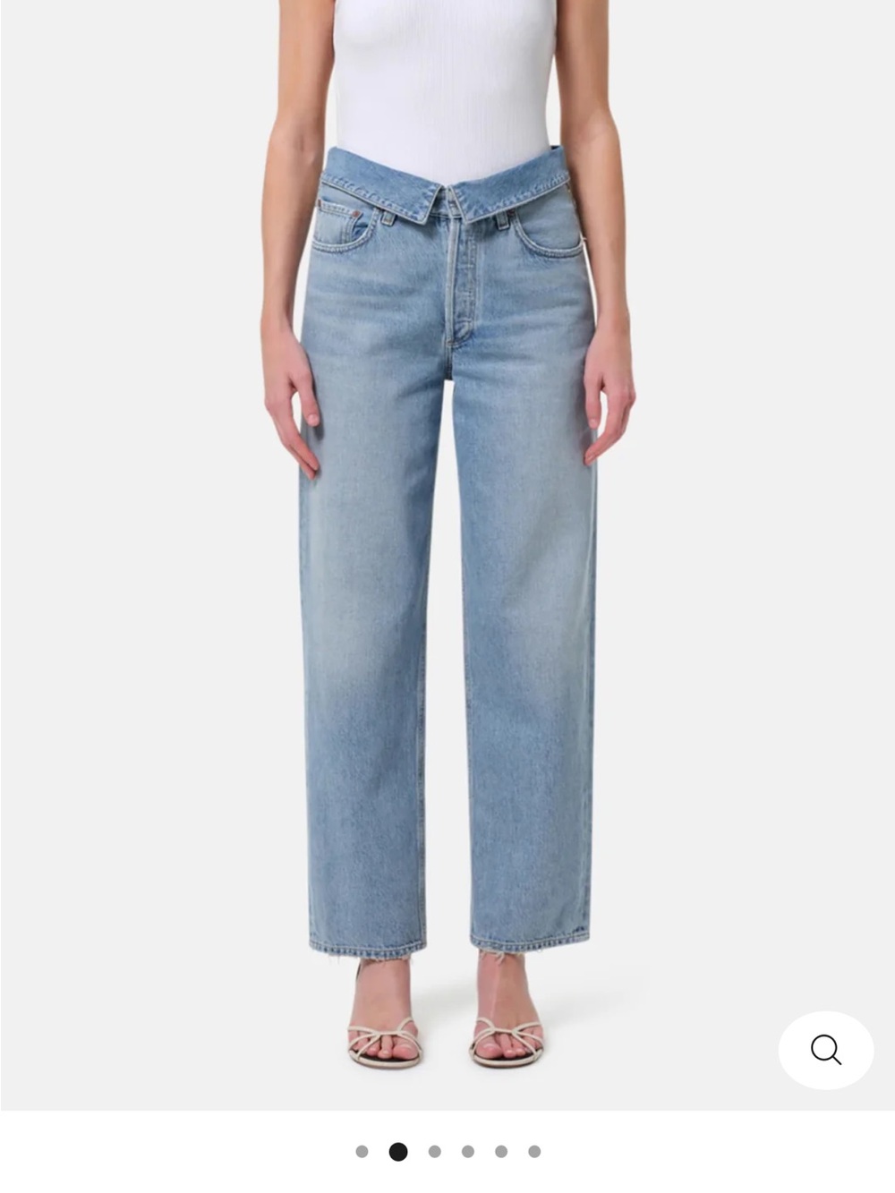 Agolde Washed Light Blue High-Rise Straight Jeans